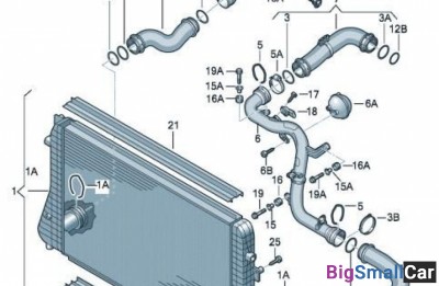 Патрубок напорный VAG 3C0145832J Левый нижний - купить Александровке